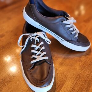 Sperry Dark Brown Leather Harbor Top Siders with Memory Foam